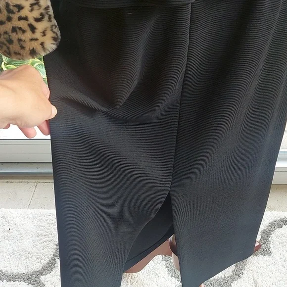 Cache Leopard & black skirt & jacket two-piece suit union made vintage size Med - Picture 4 of 16